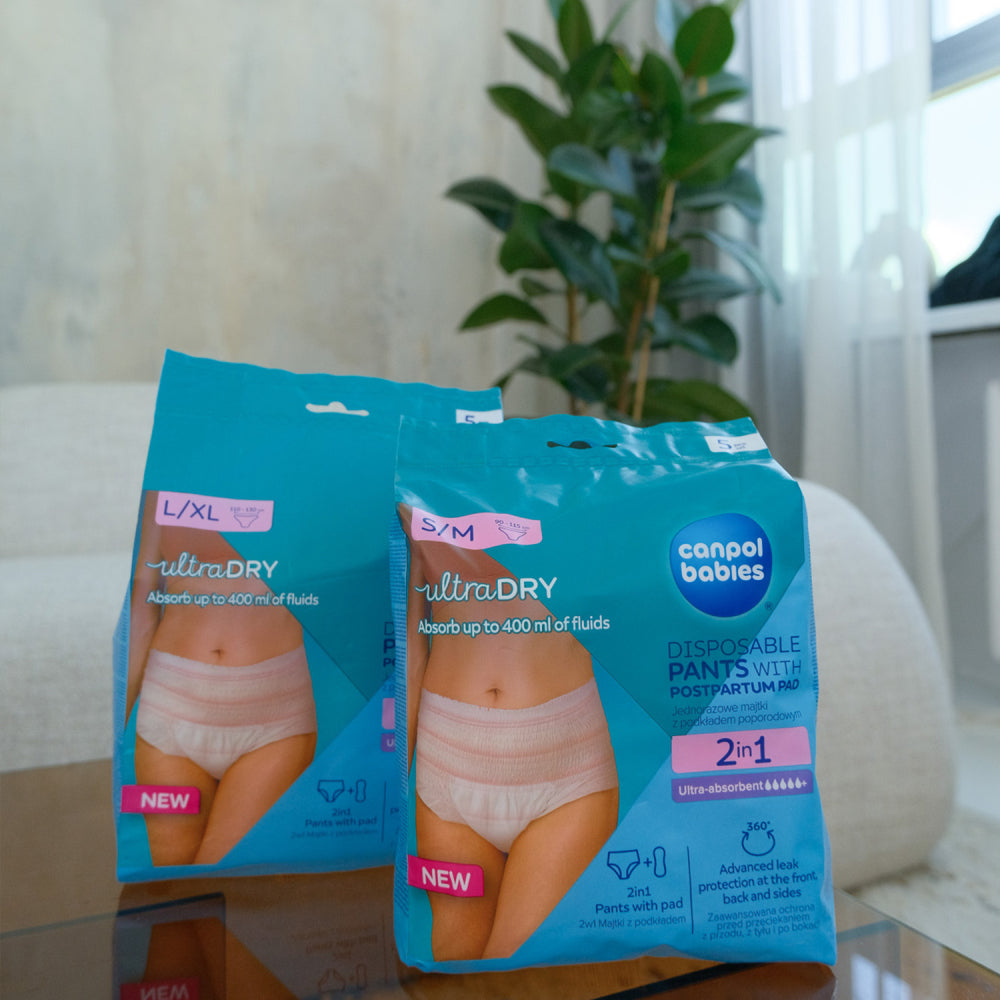Canpol Babies chiloti postpartum 2in1 de unica folosinta cu insertie