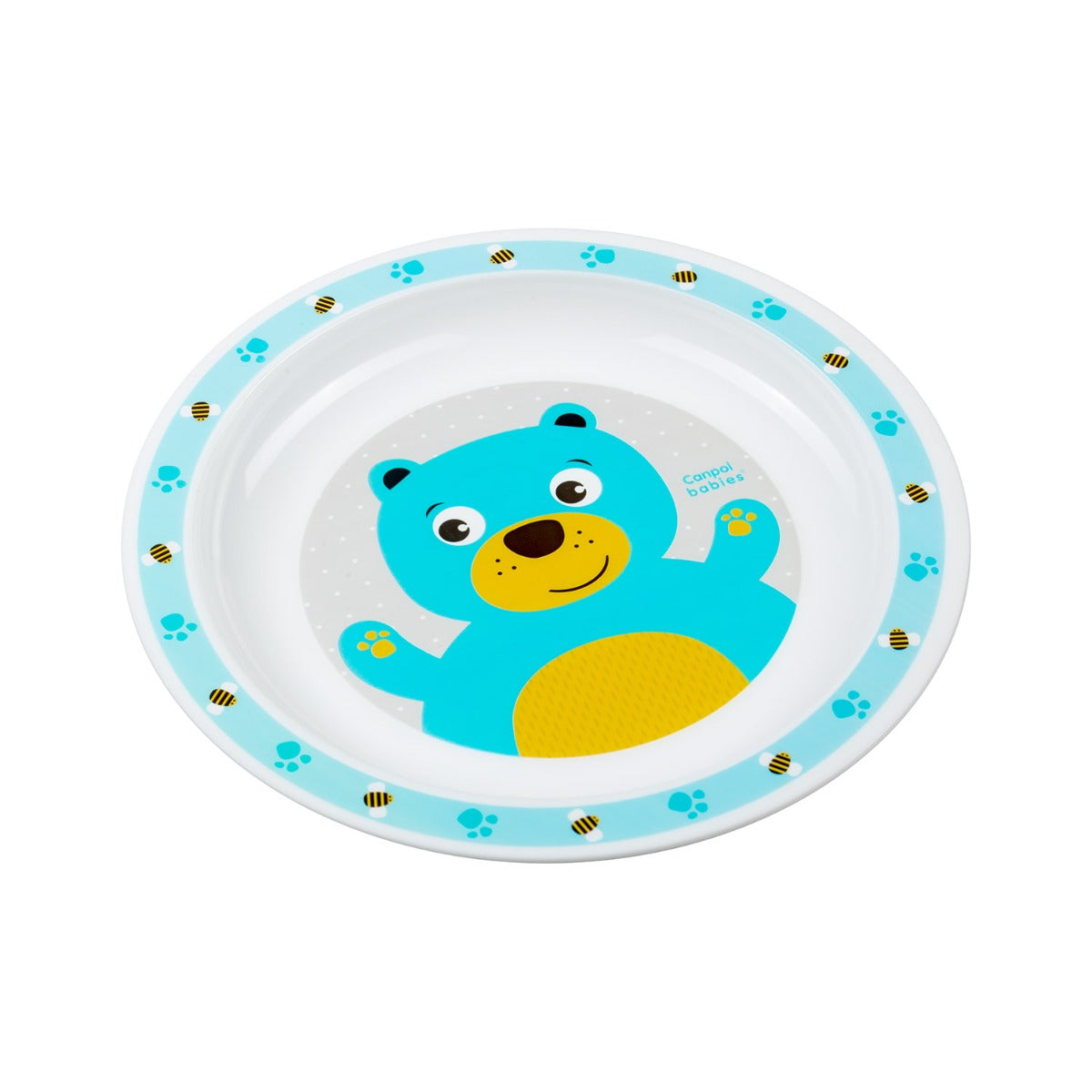 Canpol Babies farfurie plata melaminata 9m+ Ursulet Turquise Imagine principală a produsului