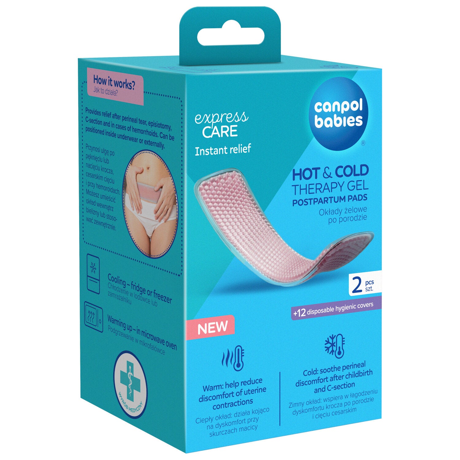 Canpol Babies tampoane postpartum cu gel pentru terapie Cald&Rece 2 buc Imagine principală a produsului
