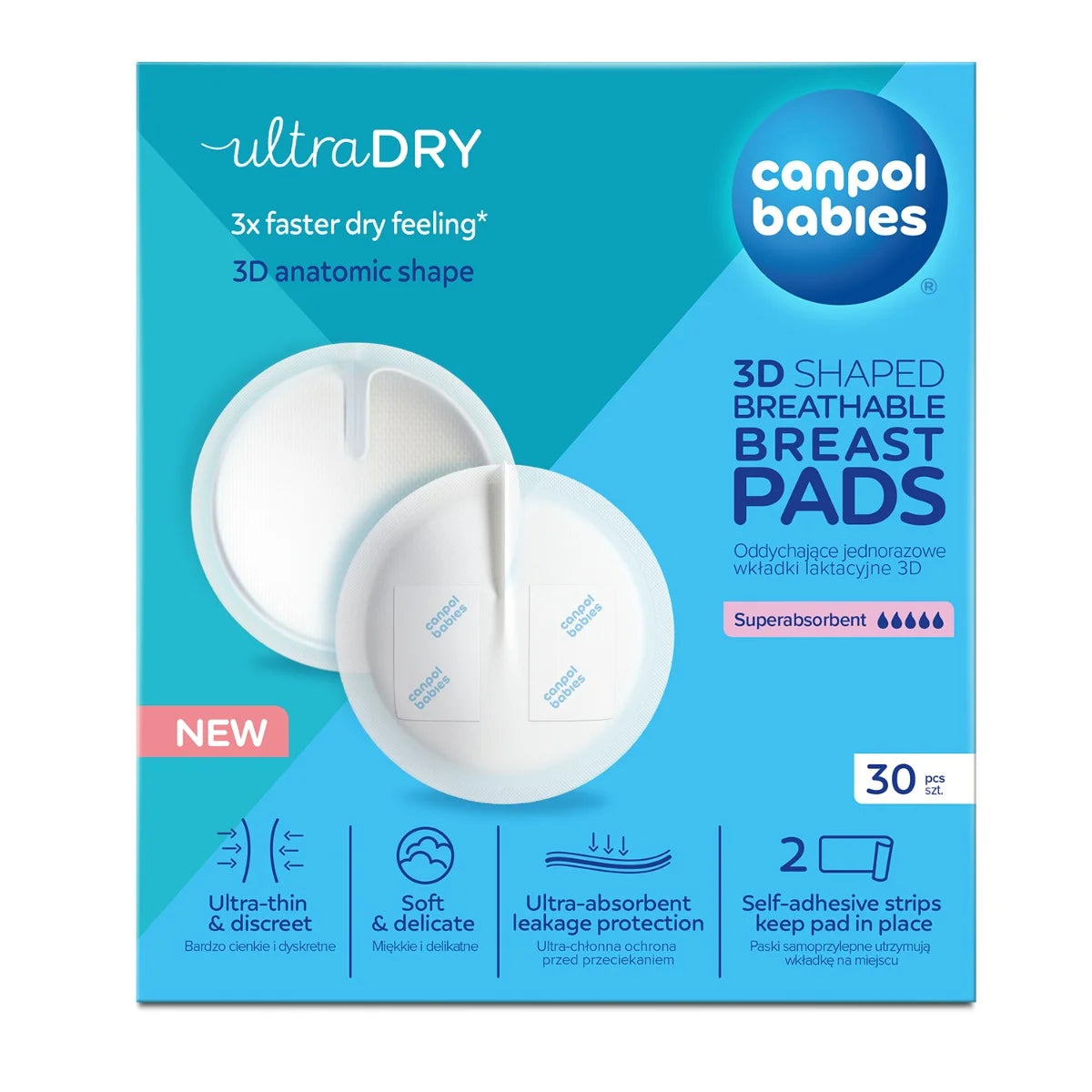 Canpol Babies tampone san 3D Ultra Dry 30 buc