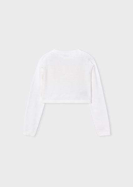 Mayoral cardigan fete cu funda mare aplicata 5-10 ani Off-white Imagine secundară a produsului