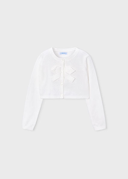 Mayoral cardigan fete cu funda mare aplicata 5-10 ani Off-white Imagine principală a produsului