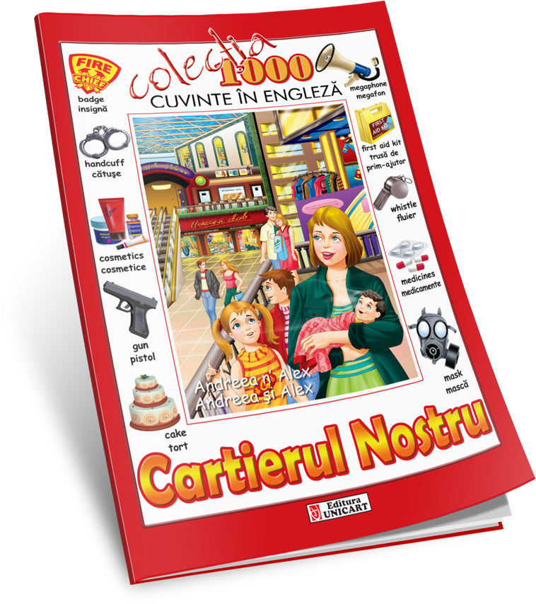 Unicart Carte 1000 de cuvinte in engleza 3ani+ Cartierul nostru