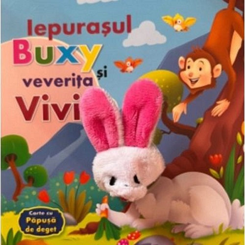 Carturesti carte cu papusa de deget 0m+ Iepurasul Buxy si veverita Vivi