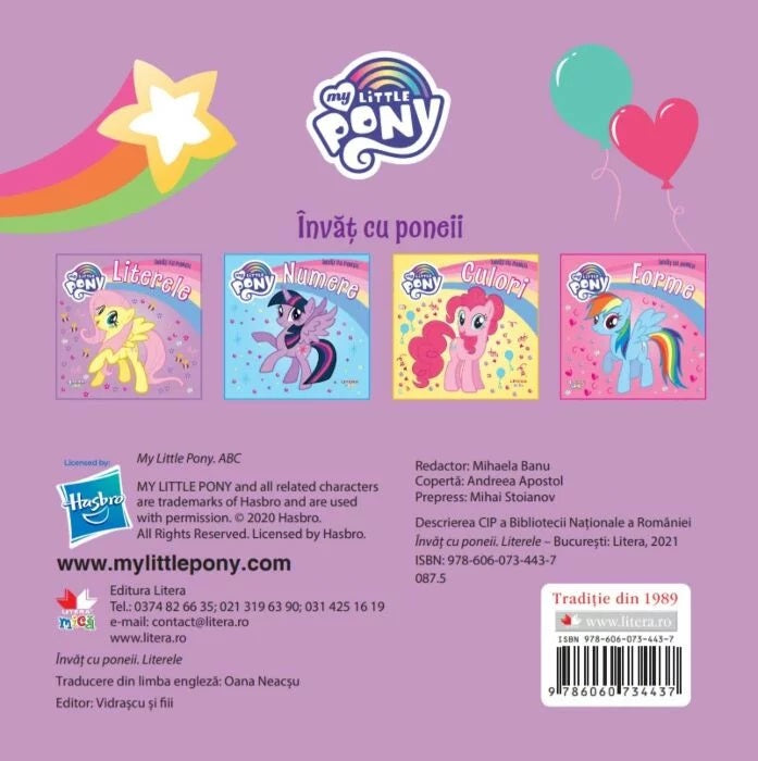 Carturesti carte My Little Pony 0m+ Invata cu poneii Literele