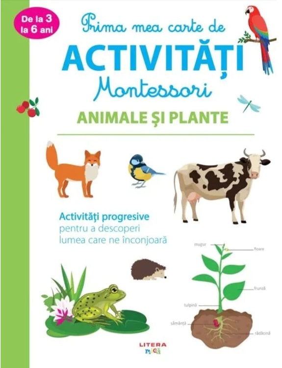 Carturesti carte Prima mea carte de activitati Montessori 3 ani+ Animale si plante Imagine principală a produsului