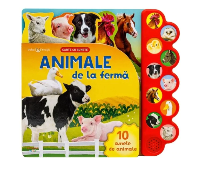 carturesti bebe invata carte cu sunete 0m animale de la ferma