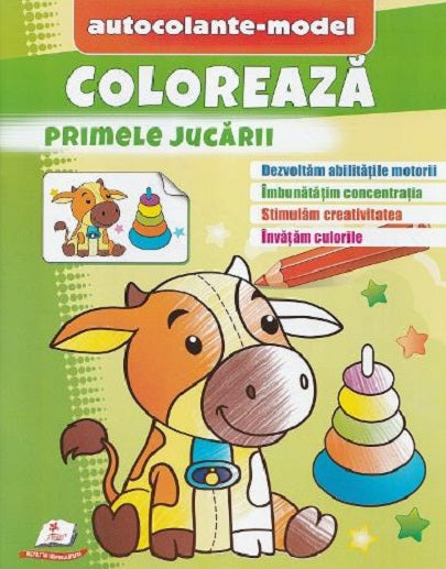 Carturesti carte Autocolante model 2 ani+ Coloreaza primele jucarii