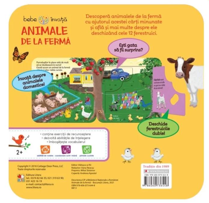 carturesti carte bebe invata 2 ani animale de la ferma