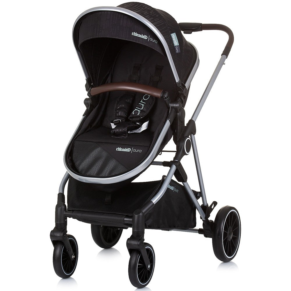 Chipolino carucior 2in1 AURA 0m+ Obsidian silver Imagine secundară a produsului