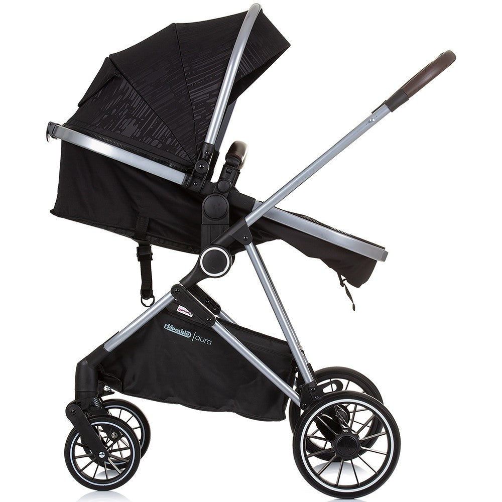 Chipolino carucior 2in1 AURA 0m+ Obsidian silver