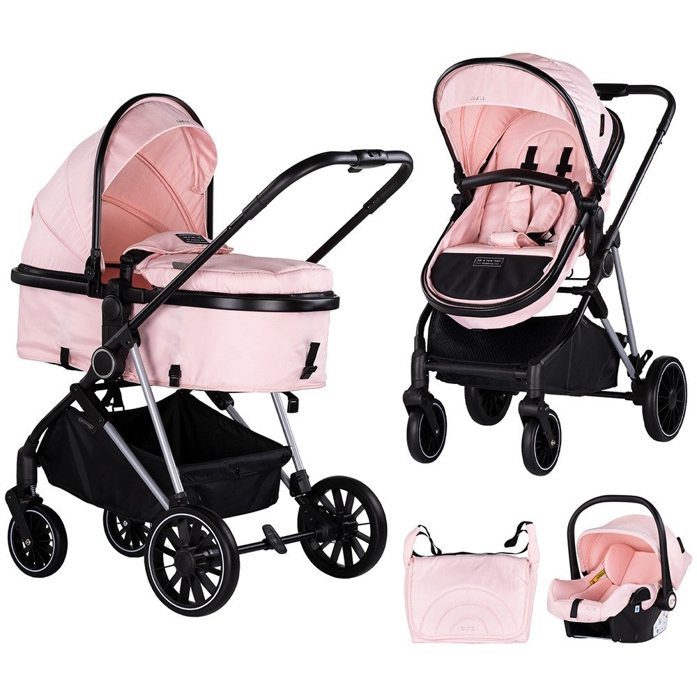 Chipolino carucior 3in1 AURA 0m+ Pink marshmallow Imagine principală a produsului