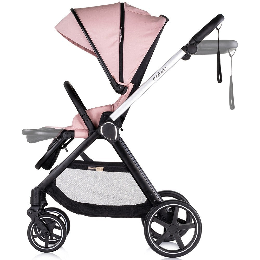 Chipolino carucior copii 3in1 Marbella 0m+ Pink marshmallow
