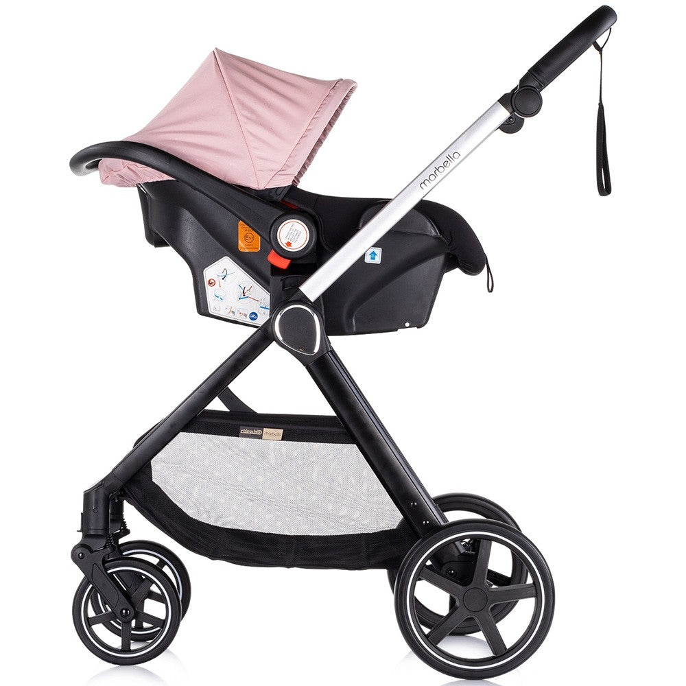 Chipolino carucior copii 3in1 Marbella 0m+ Pink marshmallow