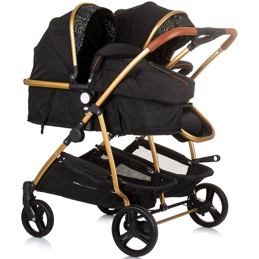 Chipolino carucior gemeni 2in1 Duo Smart 0m+, Obsidian leaves Imagine secundară a produsului