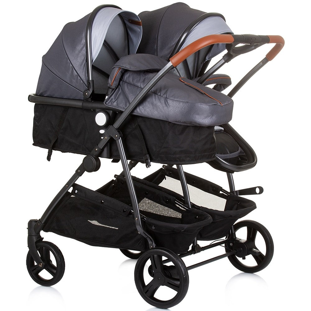 Chipolino carucior gemeni 2in1 Duo Smart 0m+, Silver grey Imagine secundară a produsului