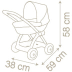 Smoby carucior pentru papusi Baby Nurse Landau 18m+ Crem