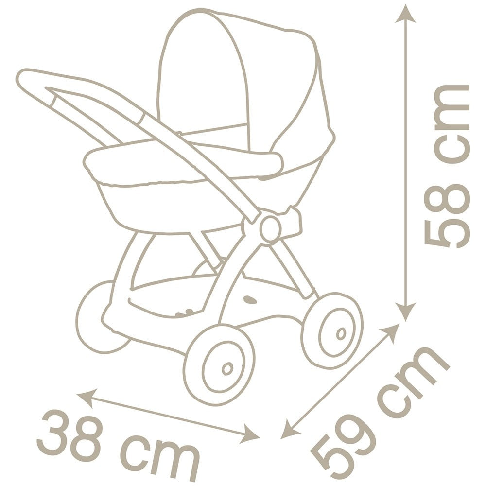 Smoby carucior pentru papusi Baby Nurse Landau 18m+ Crem