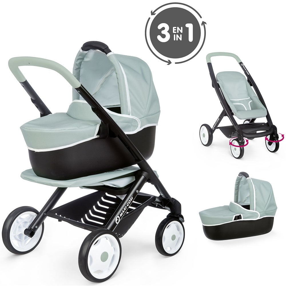 Smoby carucior pentru papusi 3in1 Maxi Cosi 3 ani+ Albastrui