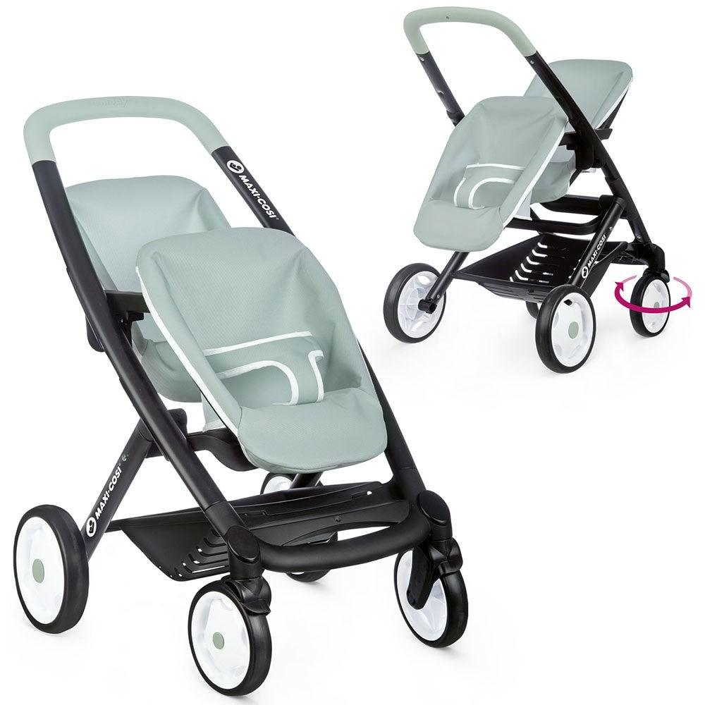 Smoby jucarie carucior pentru papusi Maxi Cosi Twin 3 ani+ Albastru