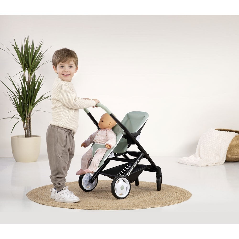 Smoby jucarie carucior pentru papusi Maxi Cosi Twin 3 ani+ Albastru