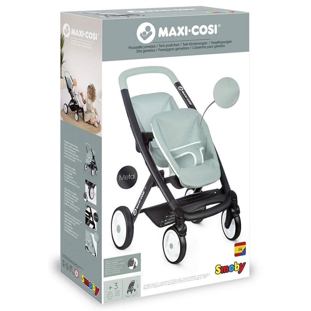 Smoby jucarie carucior pentru papusi Maxi Cosi Twin 3 ani+ Albastru