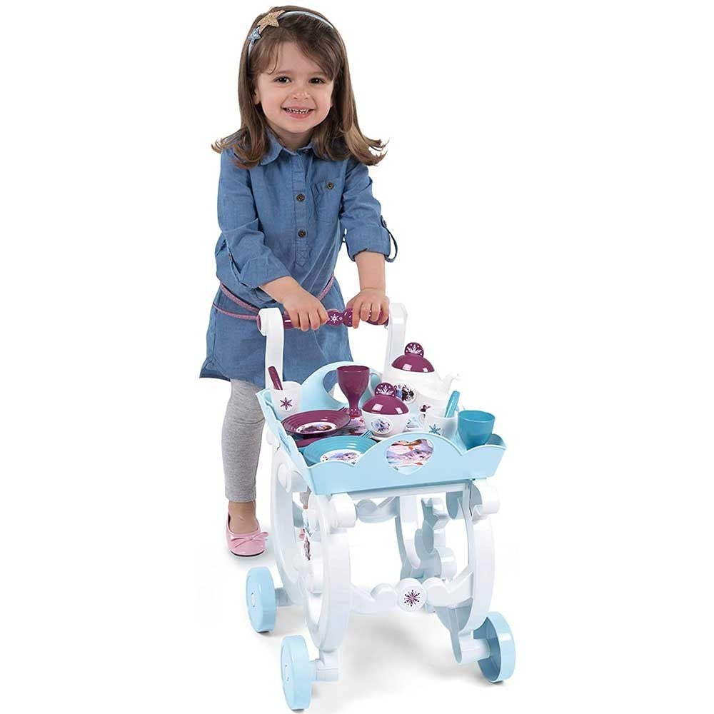 Smoby Carucior servire ceai Frozen 2 XL cu 17 accesorii 3 ani+