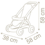 Smoby carucior sport pentru papusi Baby Nurse Poussette 18m+ Crem