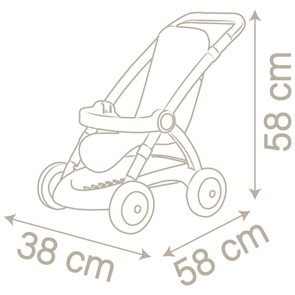 Smoby carucior sport pentru papusi Baby Nurse Poussette 18m+ Crem