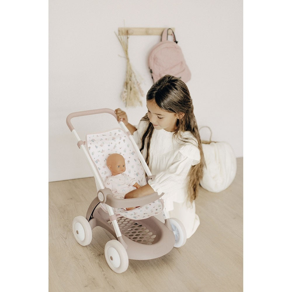 Smoby carucior sport pentru papusi Baby Nurse Poussette 18m+ Crem