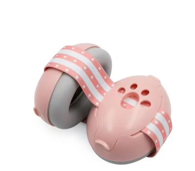 Casti antifonice pentru bebelusi 0-36 luni Roz cu labute Imagine principală a produsului