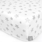 Ceba Baby cearsaf cu elastic 120x60 cm, Grey Stars 01