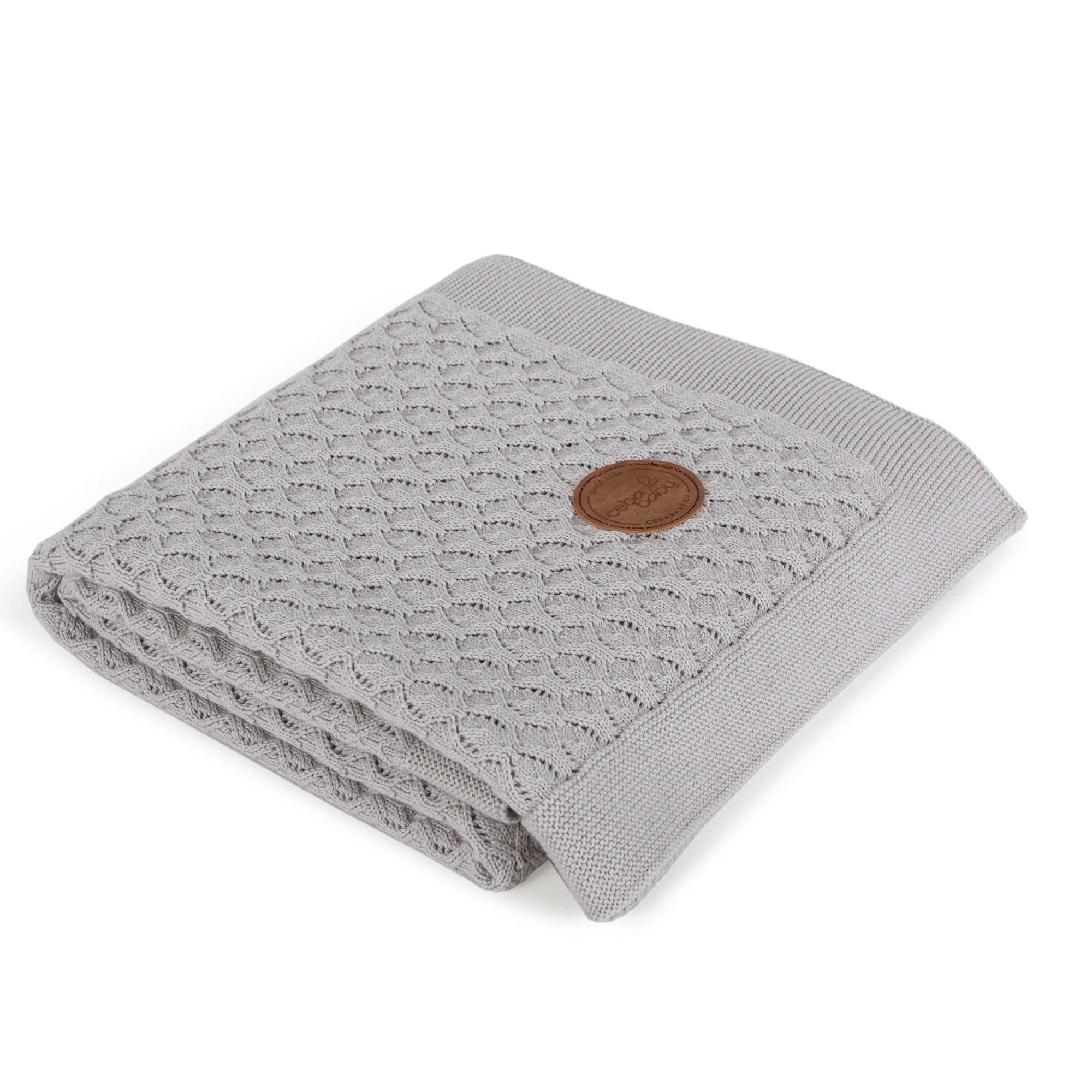 Ceba Baby patura bebelusi 90x90 cm in cutie cadou 0m+, Fale Gri 01