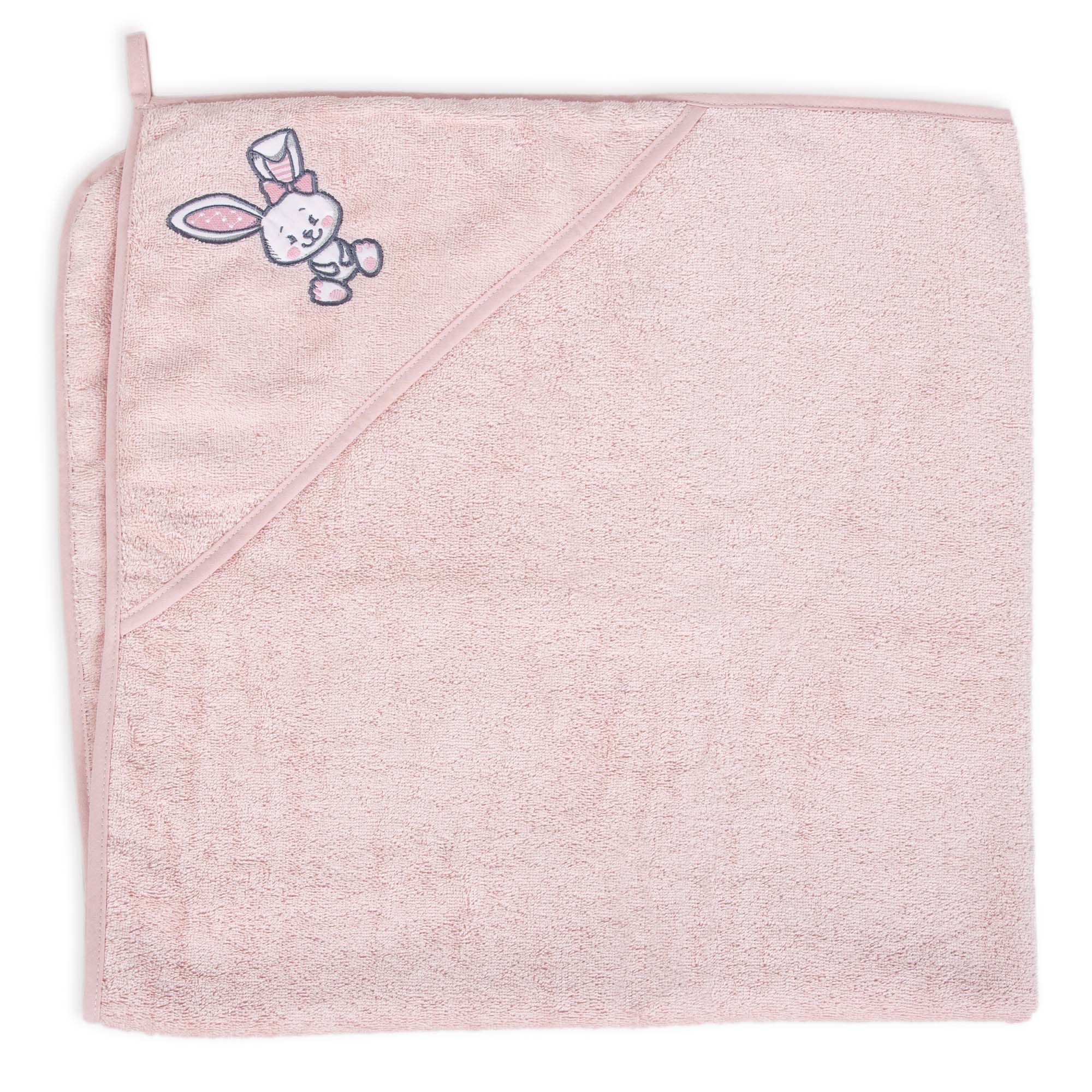 Ceba Baby prosop de baie 100x100 cm, Iepuras Roz TENCEL 01