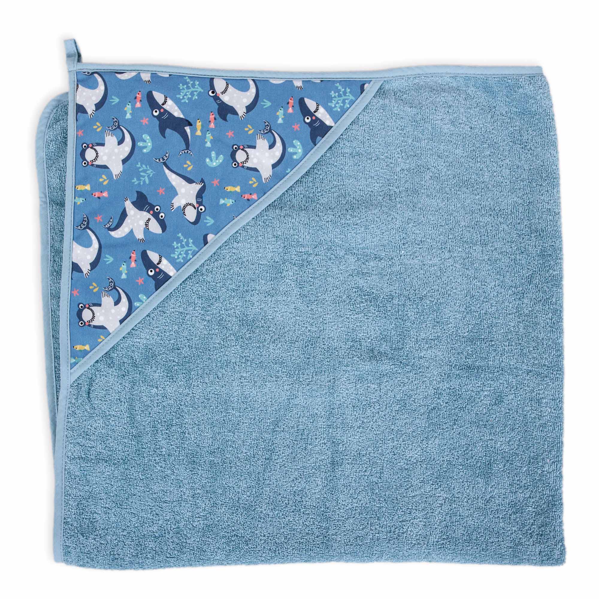 Ceba Baby prosop de baie 100x100 cm, Printed Line Shark 01