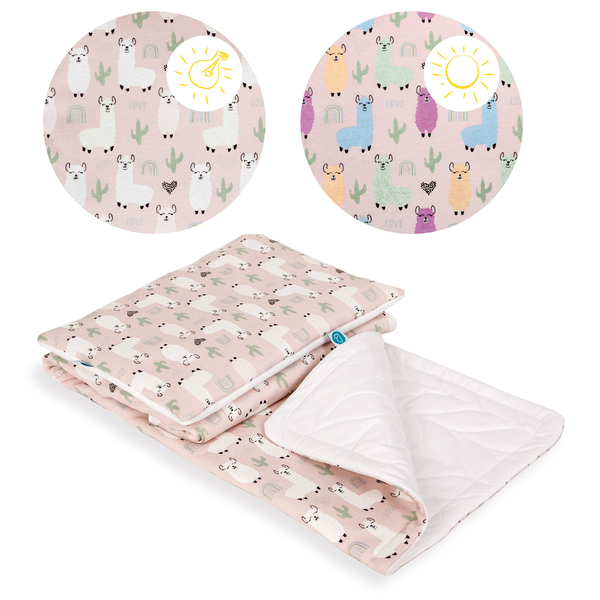 Ceba Baby set plapuma 75x100 si perna 30x40, Polly Lama 01 Imagine principală a produsului
