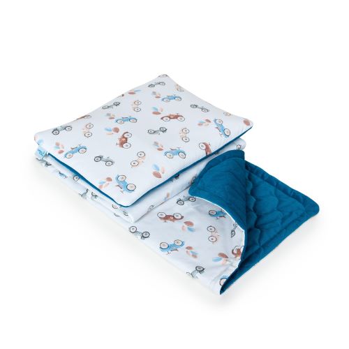 Ceba Baby set plapuma 75x100 si perna 30x40, Retro Cars 01 Imagine principală a produsului