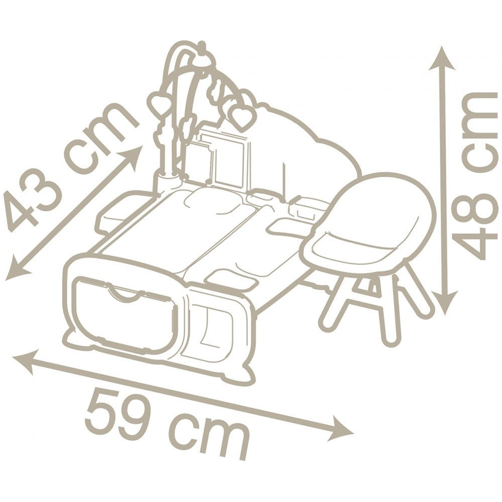 Smoby jucarie Centru de ingrijire Baby Nurse Cocoon Nursery 3 ani+ Crem