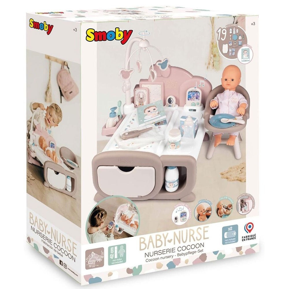 Smoby jucarie Centru de ingrijire Baby Nurse Cocoon Nursery 3 ani+ Crem