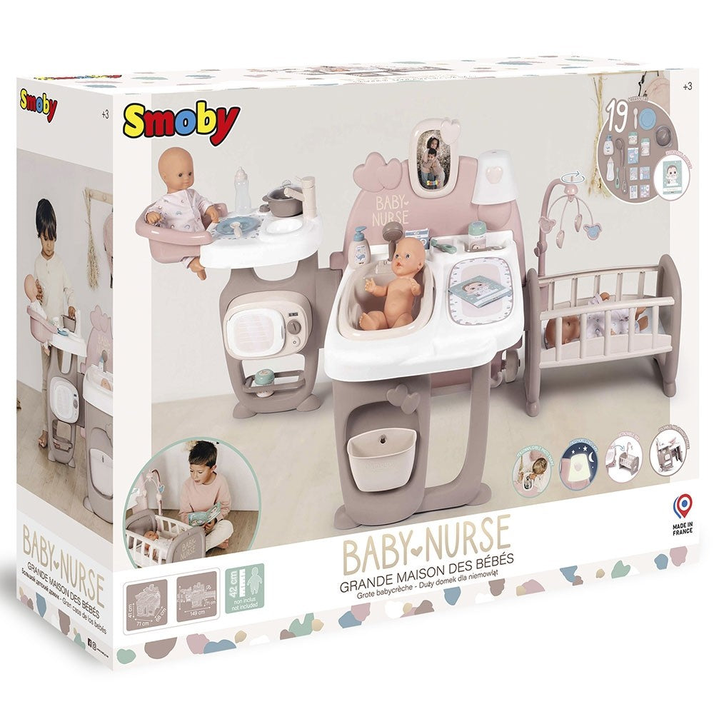 Smoby centru de ingrijire pentru papusi Baby Nurse Doll`s Play Center 3 ani+ Maro