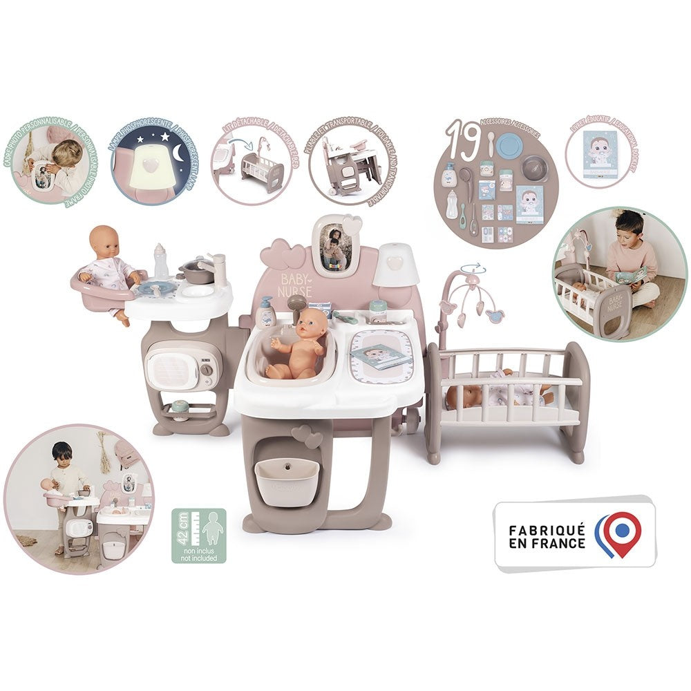Smoby centru de ingrijire pentru papusi Baby Nurse Doll`s Play Center 3 ani+ Maro Imagine secundară a produsului