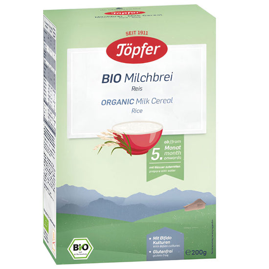 Topfer Bio cereale orez cu lapte 4 luni+, 200 g 6045204