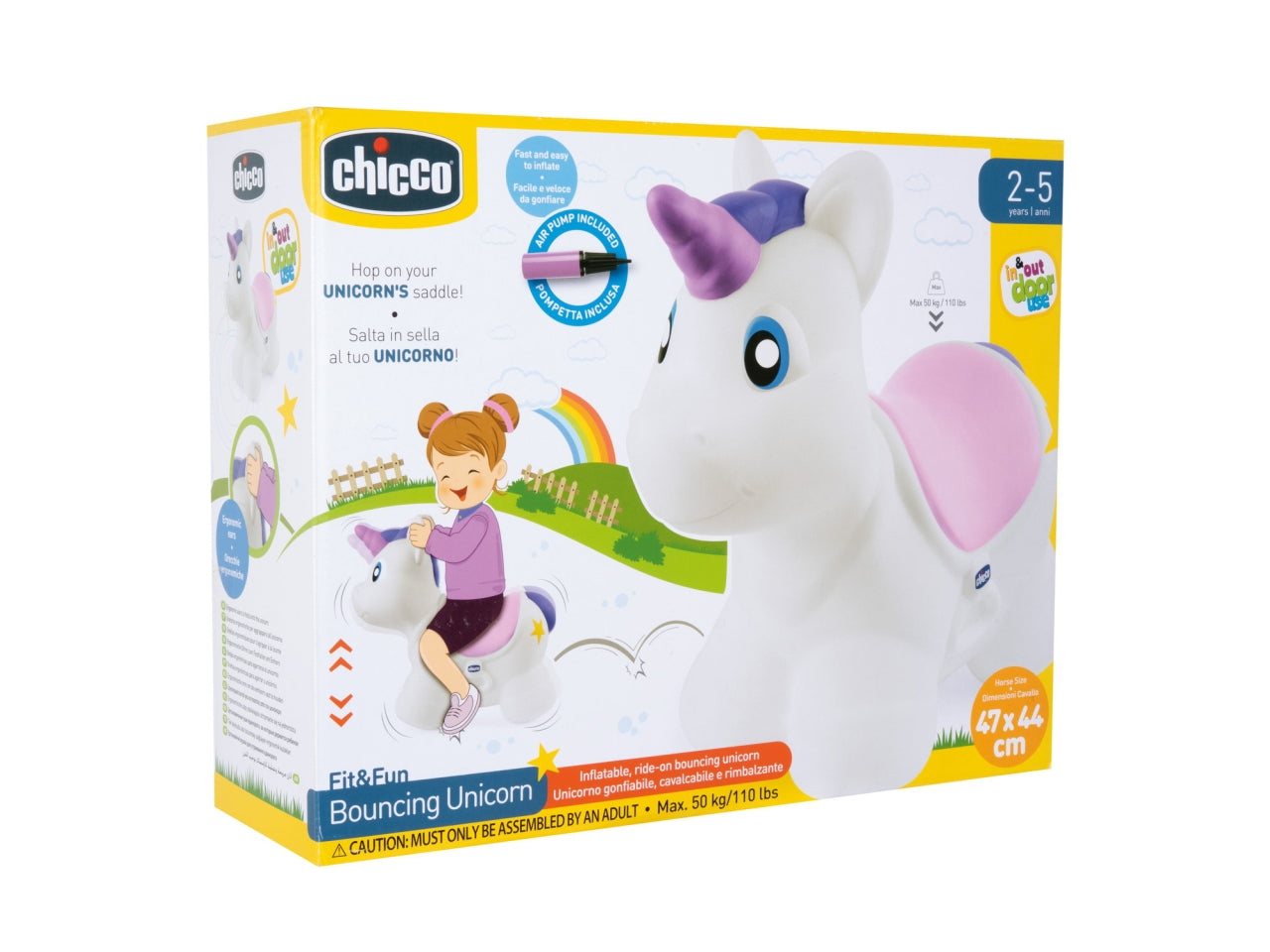Chicco balansoar gonflabil Rodeo 2-5 ani Unicorn Roz