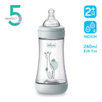 Chicco biberon Perfect 5 cu tetina silicon flux mediu 240 ml 2m+ Boy-Albastru cu catel