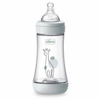 Chicco biberon Perfect 5 cu tetina silicon flux mediu 240 ml 2m+ Unisex-Gri cu girafa
