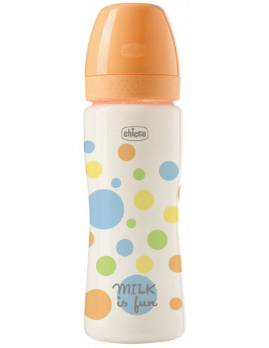 Chicco biberon anti-colic Perfect Easy 330 ml 3/4m+ Portocaliu cu buline Imagine secundară a produsului