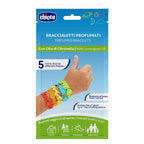 Chicco bratari anti-tantari din silicon parfumate si colorate 3 ani+ 5 buc