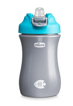 Chicco cana cu pai moale de 350 ml Kids Pop-up Cup 2 ani+Blue