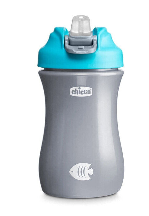 Chicco cana cu pai moale de 350 ml Kids Pop-up Cup 2 ani+Blue