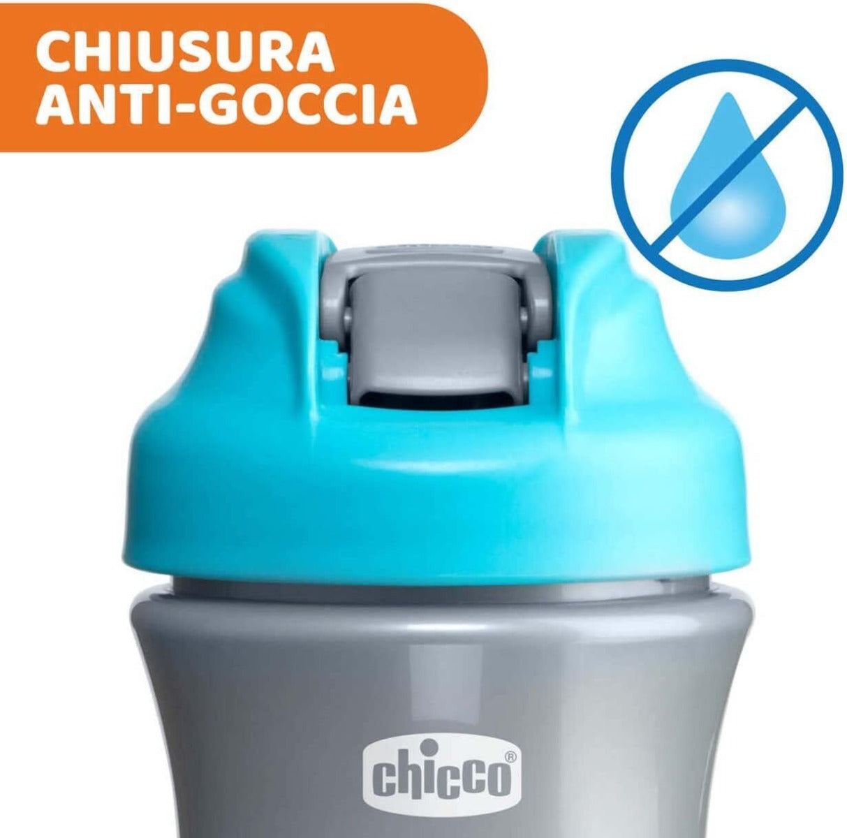 Chicco cana cu pai moale de 350 ml Kids Pop-up Cup 2 ani+Blue